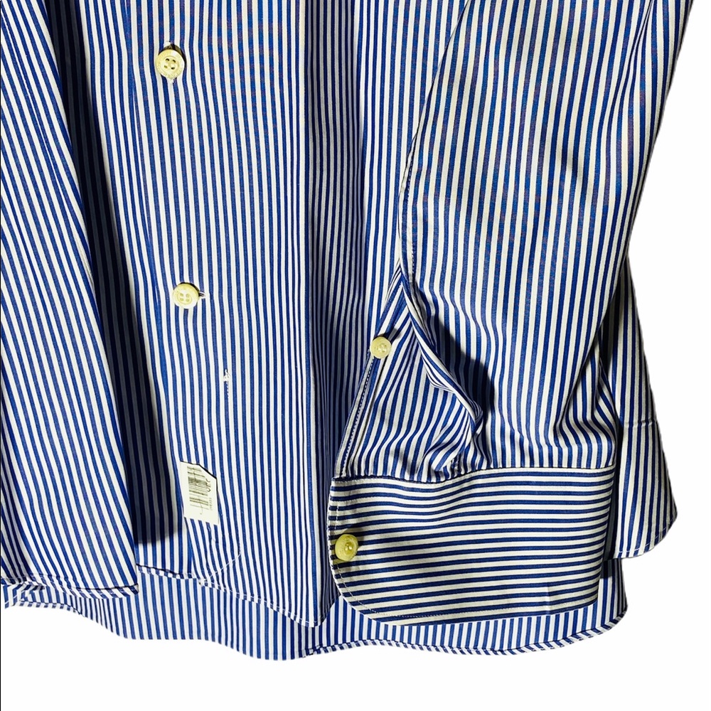 EREDI PISANO**Navy Striped Shirt Size 43 17” - Picture 6 of 7